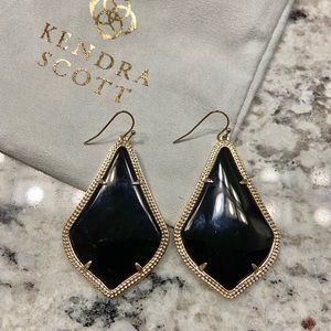 Kendra Scott Alex Gold Earrings/Black Opaque Glass